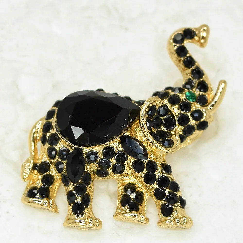 60pcs/lot Mixed Color (Can Notes Color) Wholesale Fashion Brooch Rhinestone Small Elephant Pin brooches C101314