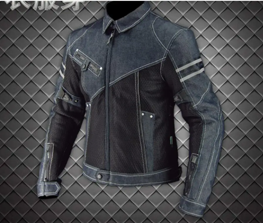 Summer Motorcycle Jacket breathable  Motorcycle Clothing Denim Motorcycle Mesh Suit jacket riding denim anti-fall JK006