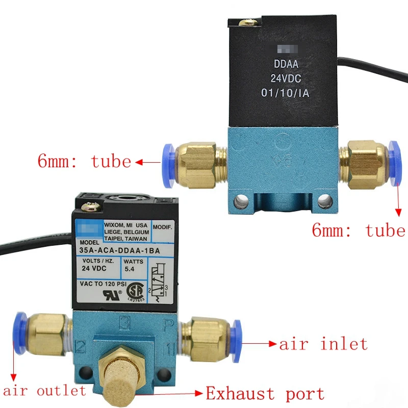 

1pcs MAC 3 Portas Valvula Solenoide De Controle de Impulso Eletronico 35A-ACA-DDAA-1BA/DDBA/DDF 24VDC Com Silenciador De Bronze