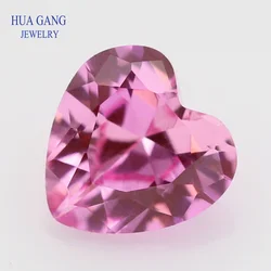 2# Pink Corundum Stone Heart Shape Princess Cut Synthetic Corundum Gems Stone For Jewelry Size 3x3~7x7mm