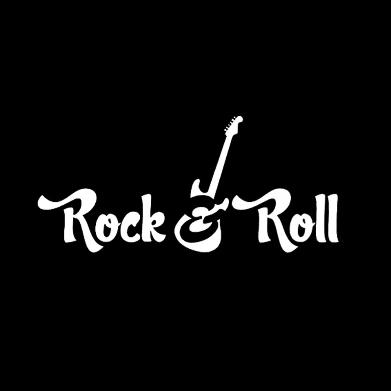 YJZT 12.8CM*5.8CM Rock n Roll Guitar Music Studio Cool Vinly Black/Silver Car Stickers