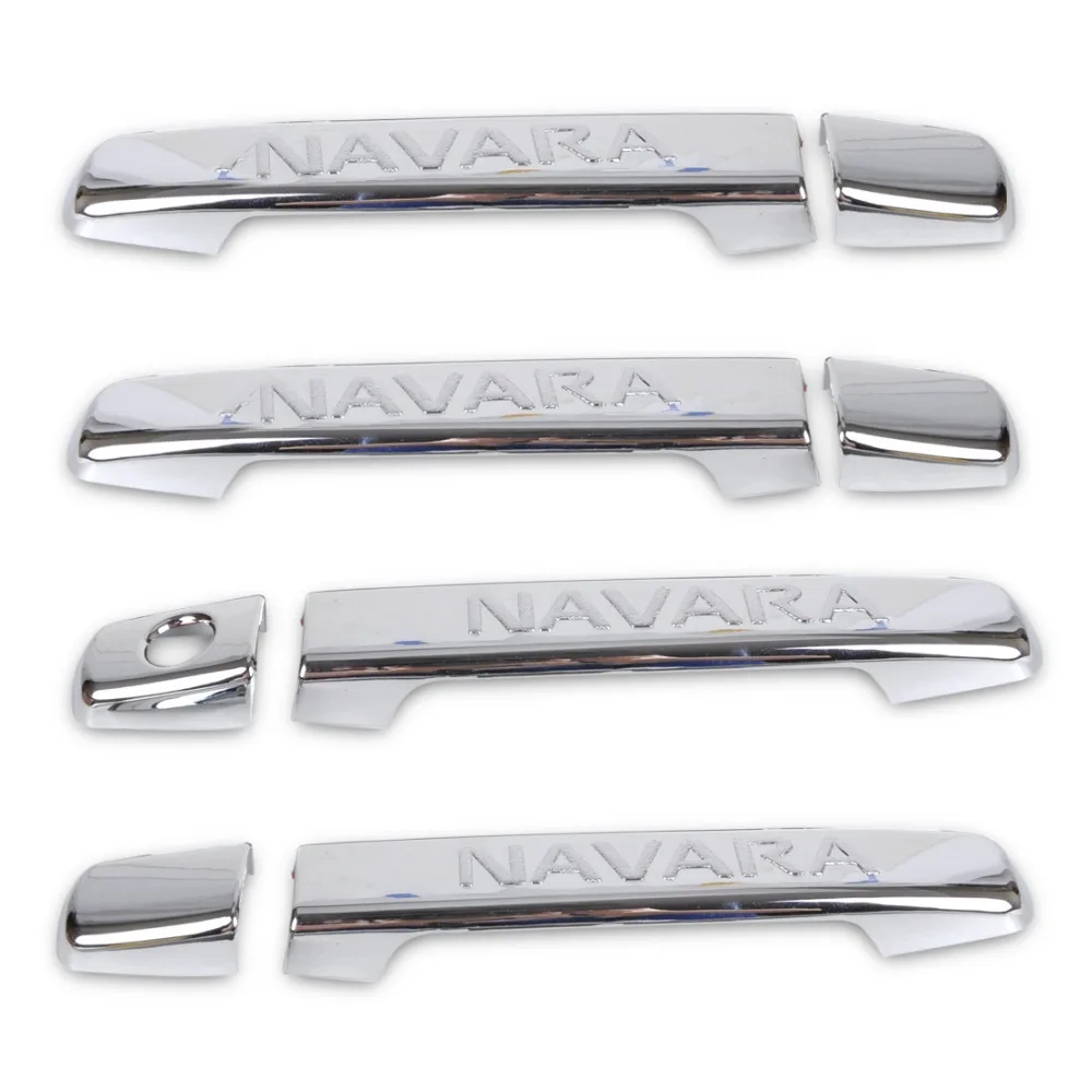 FUNDUOO New Chrome Side Door Handle Cover Trim Sticker For Nissan Navara Frontier D40 4 door 2010 2011 2012 2013