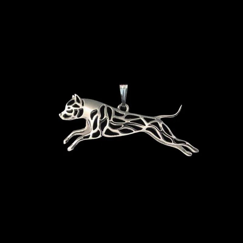 Hot Sale Jewelry Leaping American Staffordshire Terrier Pitbull Dog Pendants