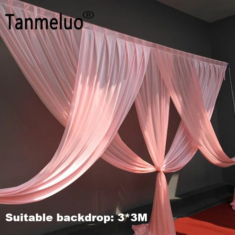 3M Pink Backdrop Curtains Swag Baby Shower Ice Silk Fabric Drapes Backdrop Party Birthday Wedding Photography Background Panels