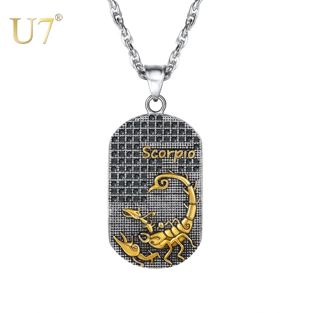 

U7 12 Constellations Necklace Birthday Gifts Stainless Steel Amulet Horoscope Pendant Zodiac Star Sign Jewelry P1224