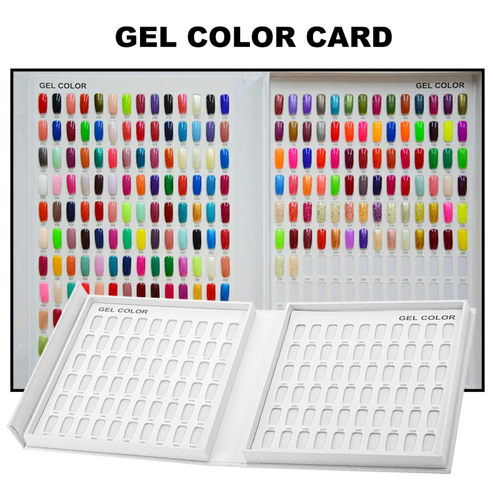 Professional รุ่นสีเจลทาเล็บสีกล่องหนังสือทุ่มเท216/120การ์ดสีแผนภูมิภาพวาดเล็บ Cartas De Colores