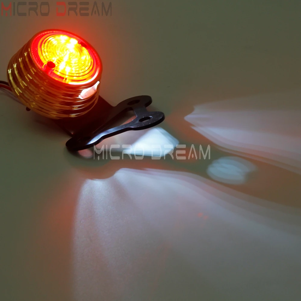 Brass 12V Rear Taillight LED Vintage Running Lamp for Harley Touring Cafe Racer Chopper Bobber Custom License Brake Stop Light