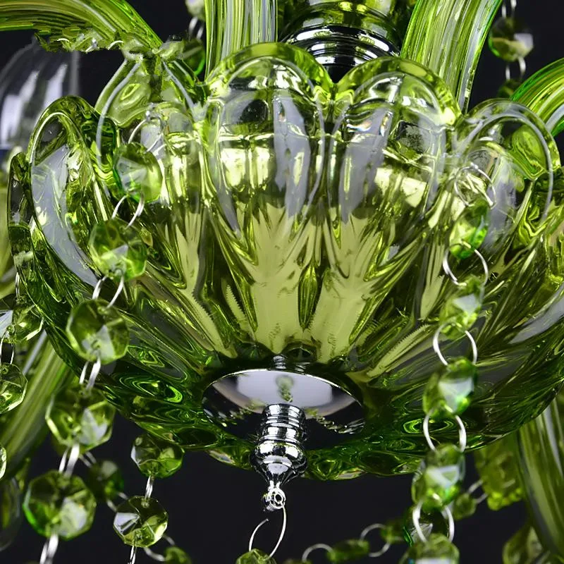 Green Maria theresa crystal chandelier for Living room Bedroom Kitchen island indoor home decor hotel modern chandeliers china