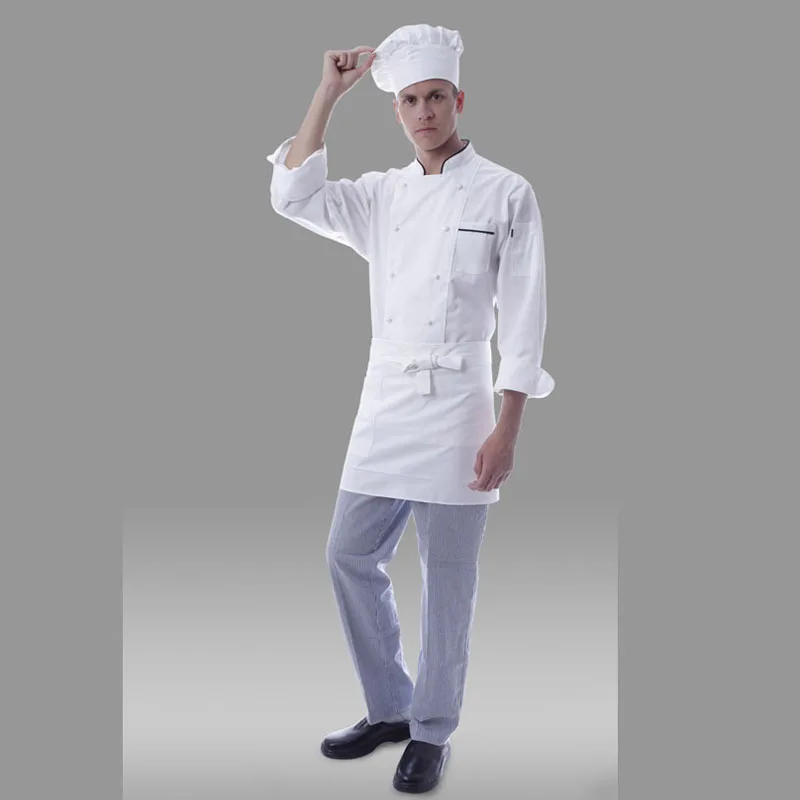 Customized Hot Selling Chef Jacket Cook Coat, Double-Breasted Restaurant Kitchen Chef Uniform For Woman Or Man Drop Shipping