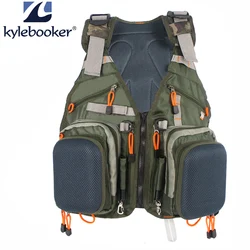New Adjustable Men Fly Fishing Vest Pack Multifunction Pockets Outdoor Mesh Backpack Fish Accessory Bag