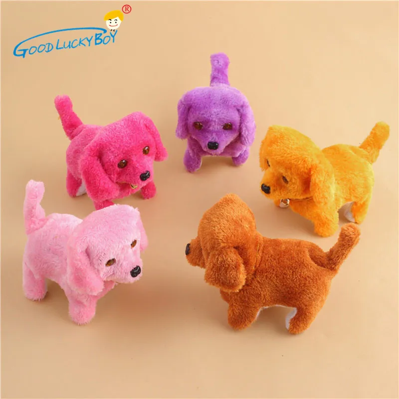 1PCS Electric Toy Soft Plush Walking Glowing Barking Dog Funny Simulation Moving Appease Baby Toys For Children 2017