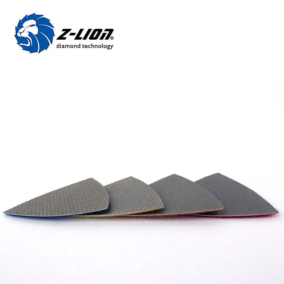 Z-LION 75mm Triangular Diamond Polishing Pads Electroplated Sanding Pad For Multi Tool as Fein Multimaster Dremel Renovator