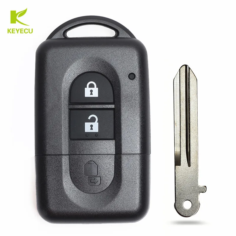 KEYECU New Uncut Replacement Remote key Shell Case Fob 2 Button for Nissan Micra Xtrail Qashqai Note Pathfinder