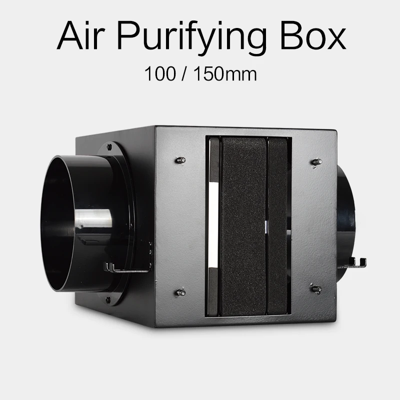 HVAC Ventilation Air Purifying Box 100/125/150mm with Activated Carbon Purifier High Efficient HEPA Filter to Remove PM2.5