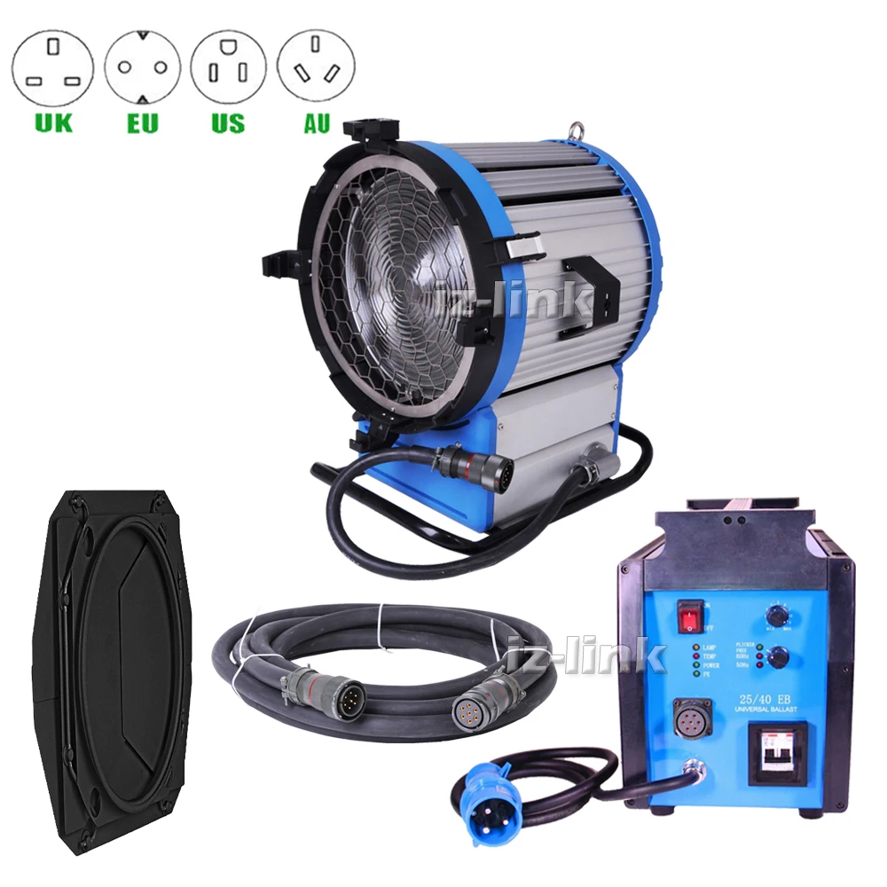 ALUMOTECH Pro HMI 2500W 90~130V Fresnel Light Daylight Compact 2.5/4KW Ballast + Cable Video Camera