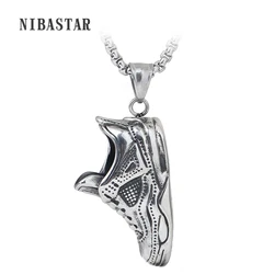 Punk Statement Shoes Necklace & Pendant Silver Color Stainless Steel Vintage American Style Steampunk Men Chain Jewelry