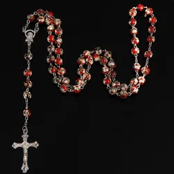 Catholic Luxury Rosary Cloisonne beads Catholic Rosary Quality Pearl Cross Necklace Beads Cross Religious Pendant Necklace