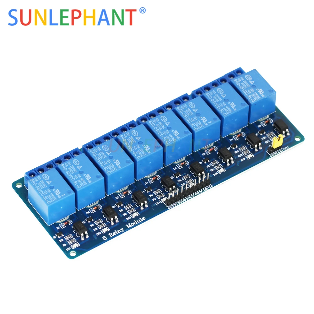 Placa de módulo de relé de 8 canales para Arduno PIC AVR MCU DSP ARM electrónico mejor precio módulo de relé de 8 canales 5V 12V 24V