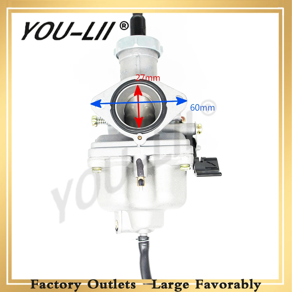 YOULII OEM 27mm Carburetor Carb motorcycle PZ27 pump accelerator Carburettor XL 100 125 150 175 DIRT BIKE hand choke N090-145