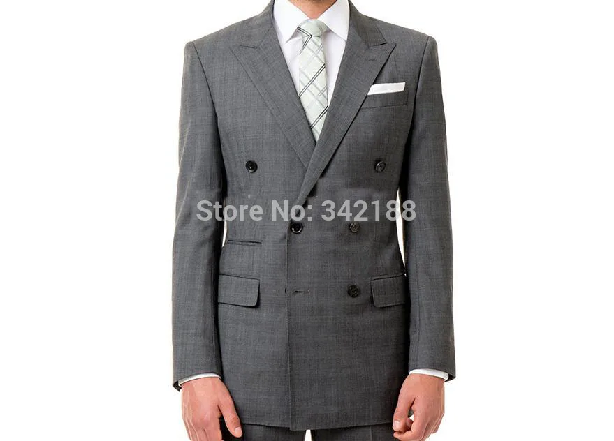 

2015 FREE shipping/Custom Design Double-breasted Peak Lapel Groom Tuxedos Groomsmen Men Wedding Suits Bridegroom suitswedding me