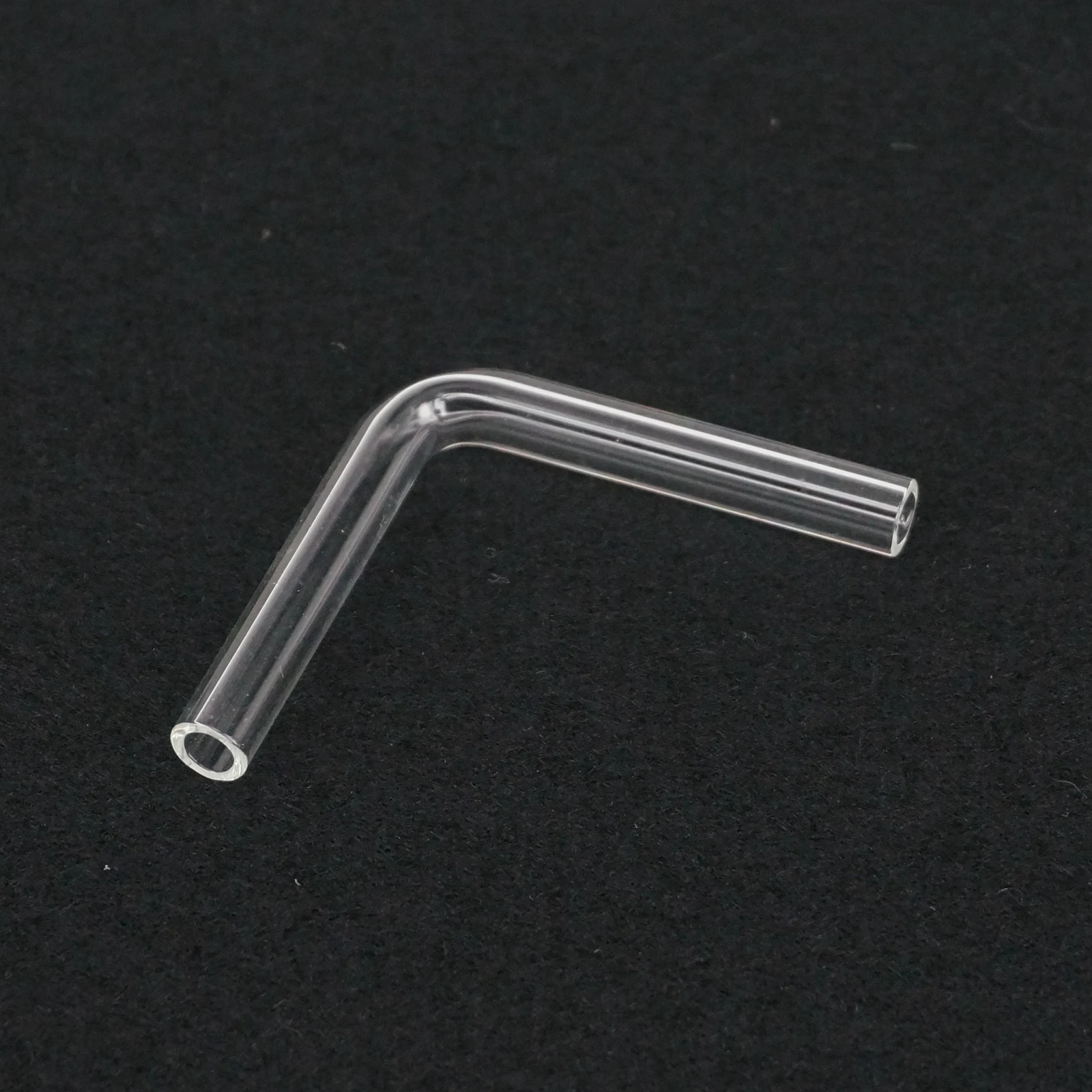 OD 7mm 90 Grad Ellenbogen Labor Glas Gas Guide Rohr Adapter Glaswaren Länge 44mm