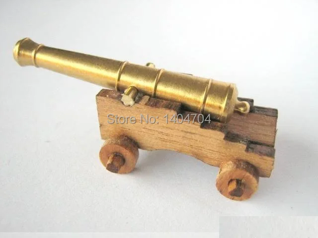 NIDALE model Classic Wooden Ancient Boat Cannons Model Building Kit  CNC Gun + Gun carrier  4 sizes Can Choose 1 pcs / set