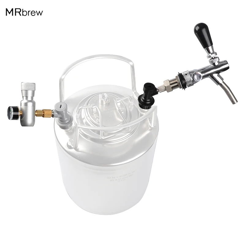 

Adjustable Beer tap Faucet with chrome plating with Co2 Keg Charger 60Psi Quick Disconnect Assembly For Cornelius Beer Keg