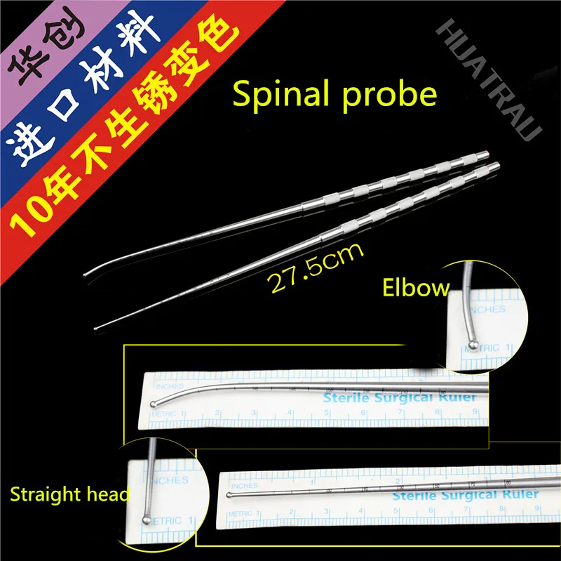 medical Orthopedic Instruments spine Pedicle Probe Hard Probe Lumbar vertebra and Spinal Nerve Probe Straight elbow curved head