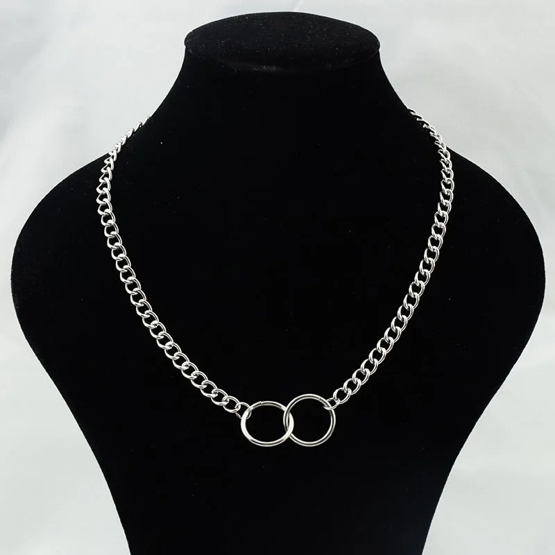 Idol star with the neck necklace Men and women short necklace personality long chain necklace short neck chain stainless steel