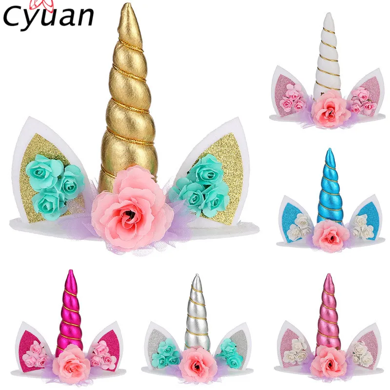 Cyuan Einhorn Geburtstagstorte Flügel Dekor Cartoon Einhorn Kuchen Topper Geburtstag Party Dekoration Kinder Cupcake Wrapper Kuchen Topper