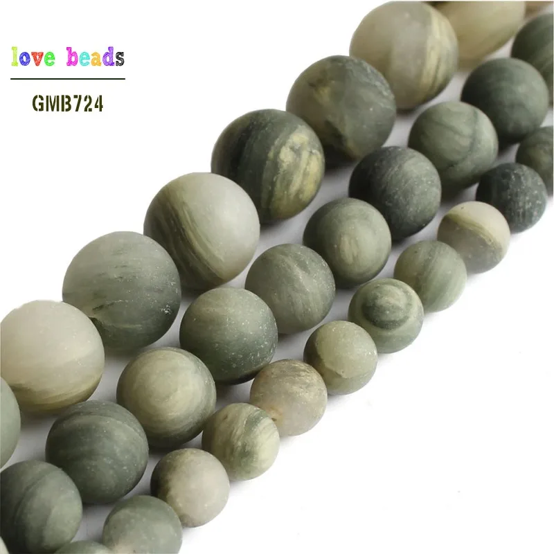 Natural Matte Green Grass Onyx Stone Round Loose Beads for Jewelry Making DIY Bracelet  15\'\' Strand 6mm 8mm 10mm