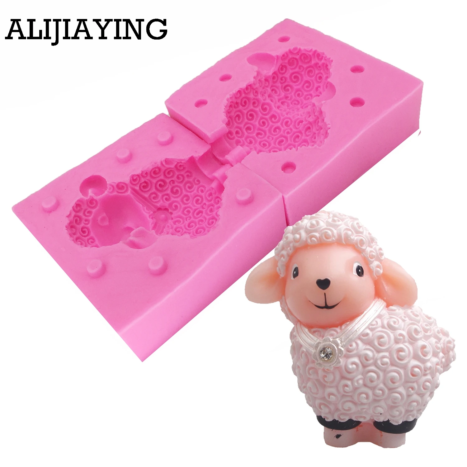 

M1034 3D Sheep Candle Silicone Molds Soap Resin Clay Salt Ccarving Mold Fondant Cake Decorating Tools Chocolate Candy Mould