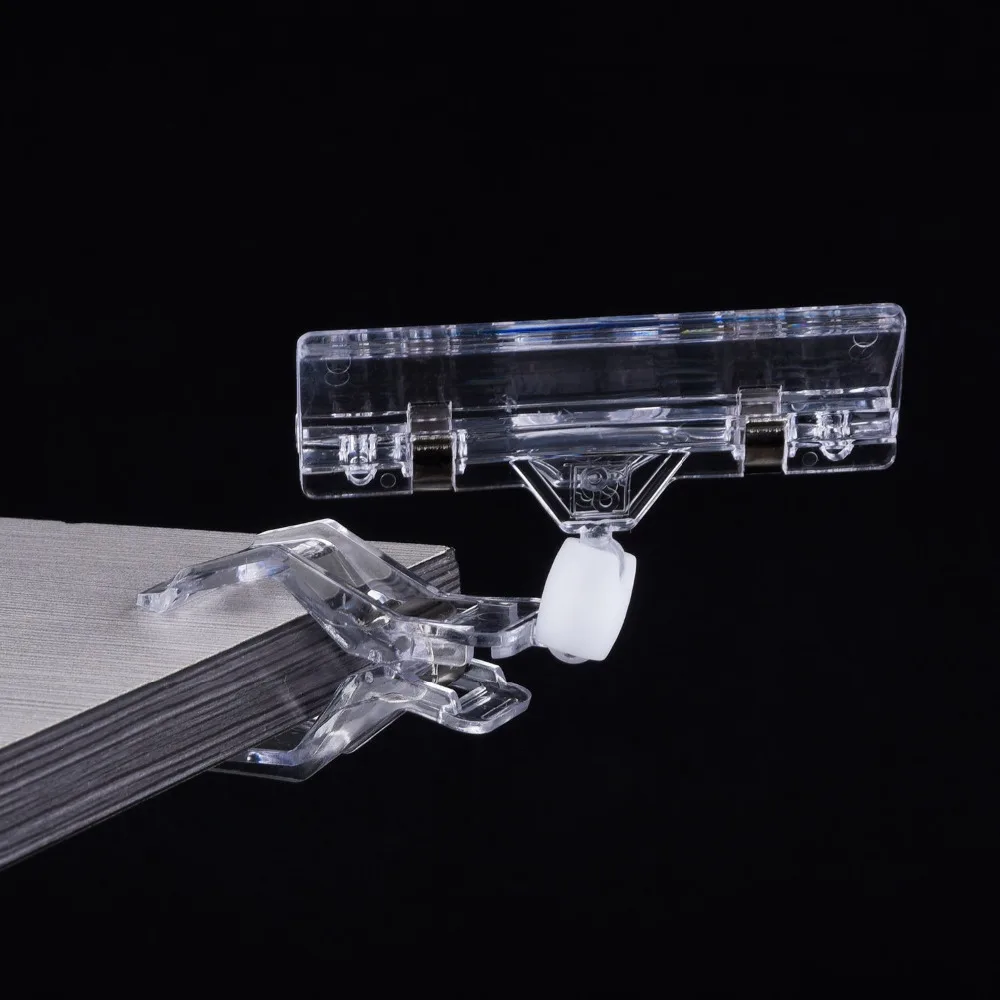 25 Pack Plastic Rotatable Sign Clips Merchandise Sign Clip Display Clip Holder Stand, Clear