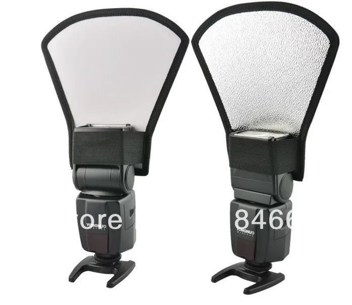 Camera Flash Diffuser Softbox Silver and White Reflector for Canon 580EX Nikon SB-600 Penta