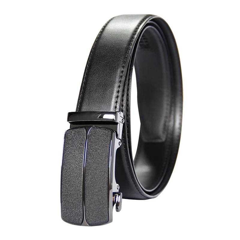 New Arrivals Men 100% Genuine Leather Belt Cowhide Cowboy Belt Straps With Alloy Automatic Buckle Gray Color Leather Straps