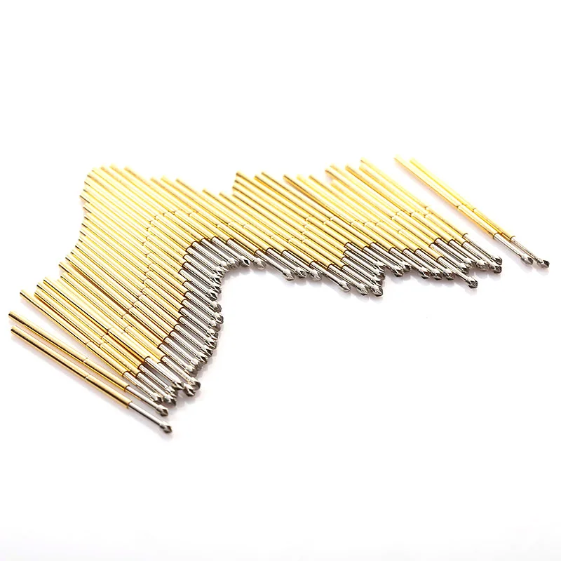 100PCS P02-LM2 Spring Test Pin P02-LM Test Probe Copper Pogo Pin Metal Test Needle Test Tool 24.7mm Dia 0.68mm 0.90mm 0.48mm