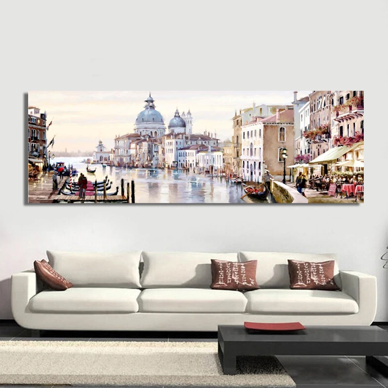 

Home Decoration Abstract Landscape Oil Painting Posters and Prints Wall Art Canvas Painting City View Pictures for Living Room