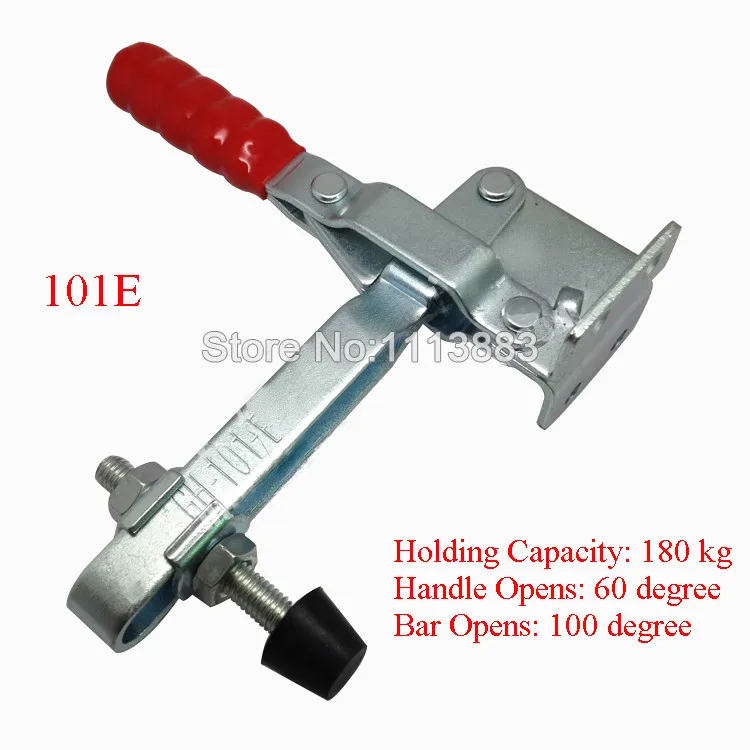 5PCS  Long U Bar Flanged Base Straight Handle Vertical Toggle Clamp 101E Holding Capacity 180KG 397LBS