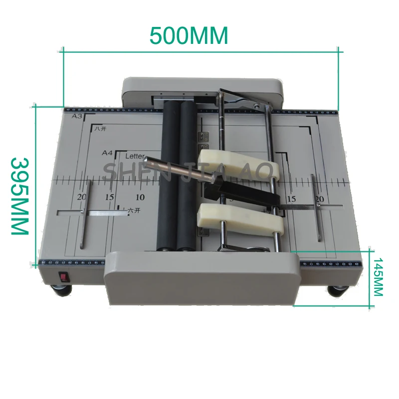 220v/110v A3 size electric folding machine Paper creasing machine Automatic electric stapler paper binding machine