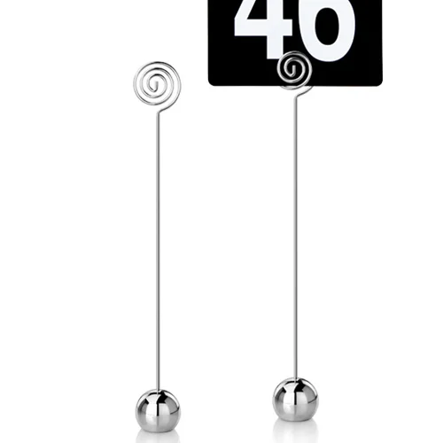 

9 Inch Stainless Steel Round Shaped Mini Table Number Stands Card Holder Menu Stand for Wedding Restaurant Home Decoration