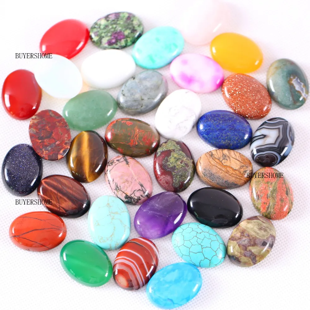 25x18MM 5Pcs/Lot Natural Stone Cabochon CAB Pink Crystal No Drilled Hole Oval Beads Cabochon for Women Jewelry Making