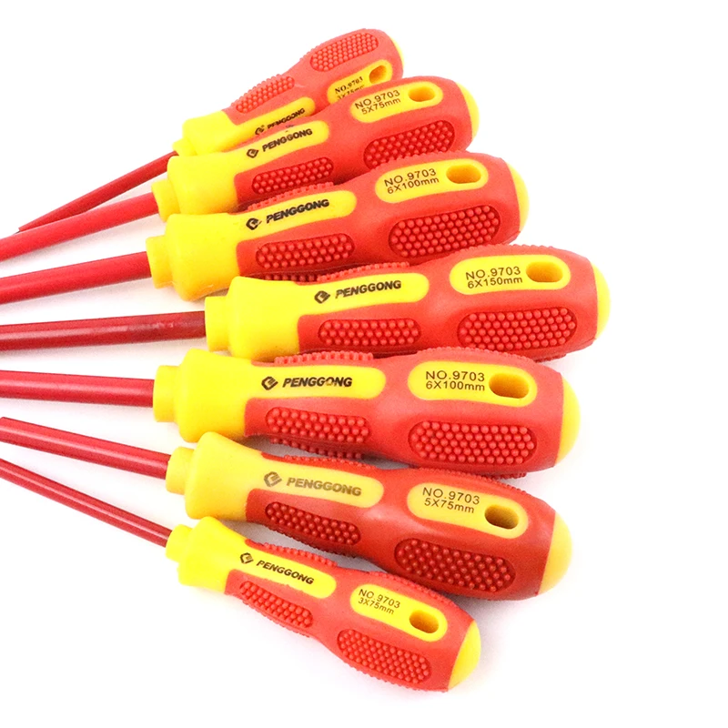 7pcs Insulated Screwdriver Set Magnetic Screwdriver Phillips Slotted Bits Withstand Voltage 1000V For Electrician Hand Tools