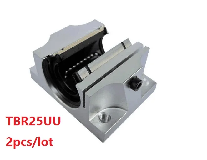 2pcs/lot TBR25UU 25mm Linear Ball Bearing Support Block CNC Router for 3D printer parts linear rail