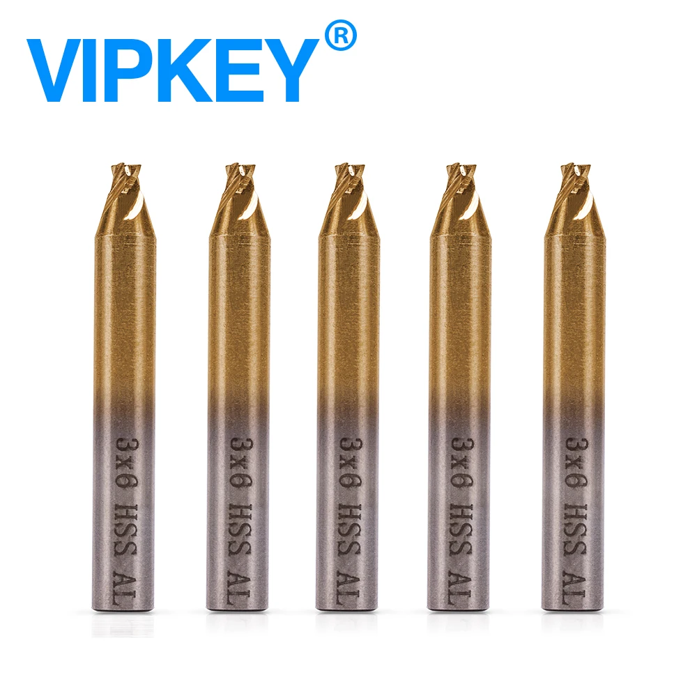 1.5mm 2.0mm 2.5mm 3.0mm HSS -TiN End Milling Cutters For Vertical Key Machines ,Drill bit Locksmith Tools