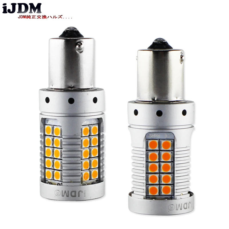 iJDM Car 1156 LED No Hyper Flash Amber Yellow 3030 LED 7506 P21W BA15S LED Bulbs For car Turn Signal Lights ,Canbus Error Free