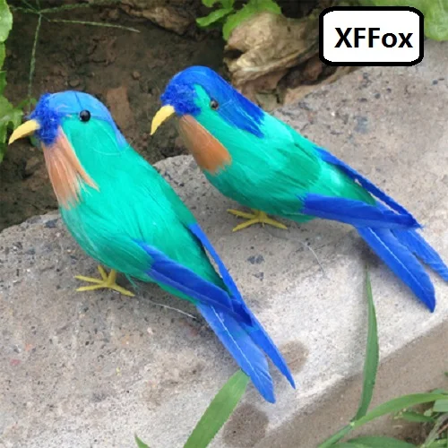 

a pair of reallife green bird models foam&feather simulation mini bird toys gift about 12cm xf0642