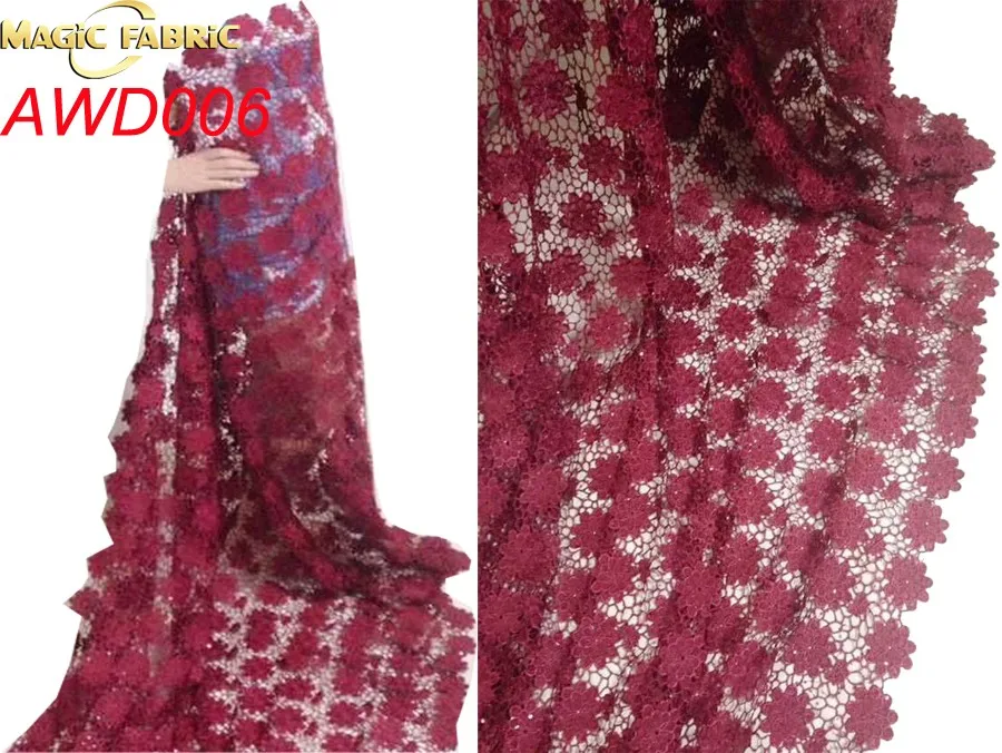 

New Arrival African Lace Fabric 2025 Water Soluble Sequins High Quality Nigerian Guipure Cord Lace Fabric For Woman Praty Dress