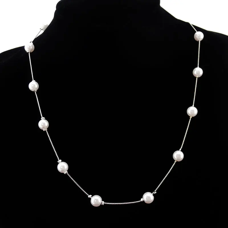 Collar de perlas simuladas N981 para mujer, joyería nupcial, Collares blancos, regalos de boda