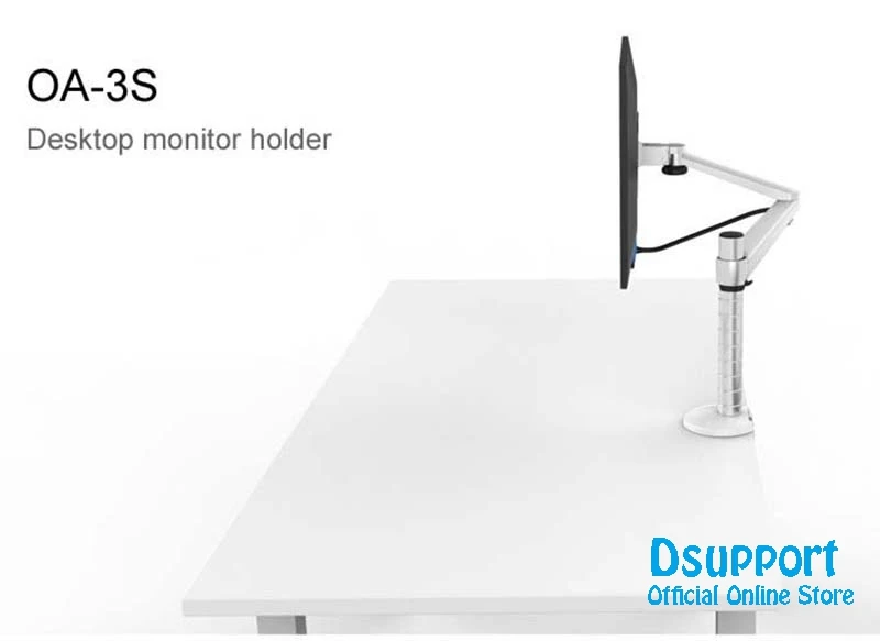 Suporte para monitor lcd de 27 polegadas, altura ajustável, braço giratório de 360 graus