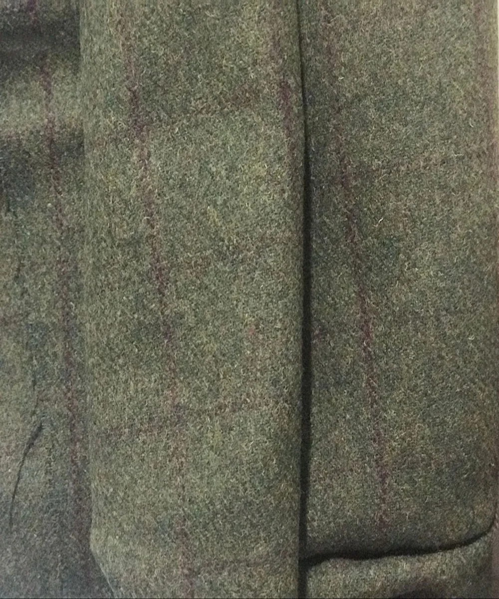 Colete masculino verde colete de lã tweed fino ajuste lapela xadrez terno colete espinha de peixe tweed smoking colete 2019 para casamento personalizado